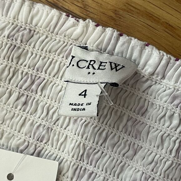 J. CREW Sleeveless Belted Tiered Midi Dress Size 4 White NEW Floral Preppy CK670 - Picture 7 of 13